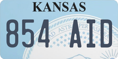 KS license plate 854AID