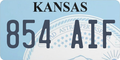 KS license plate 854AIF