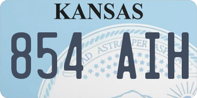 KS license plate 854AIH