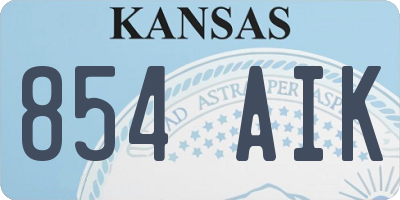KS license plate 854AIK