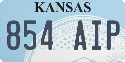 KS license plate 854AIP
