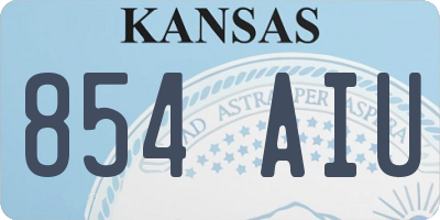 KS license plate 854AIU