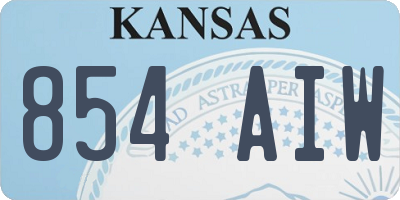 KS license plate 854AIW