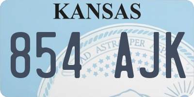 KS license plate 854AJK