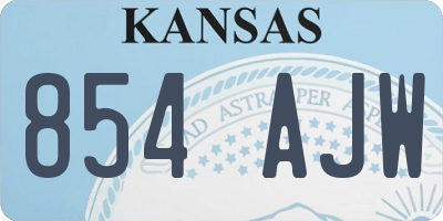 KS license plate 854AJW