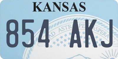 KS license plate 854AKJ