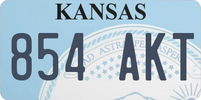 KS license plate 854AKT