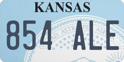 KS license plate 854ALE