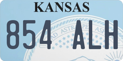 KS license plate 854ALH