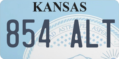 KS license plate 854ALT