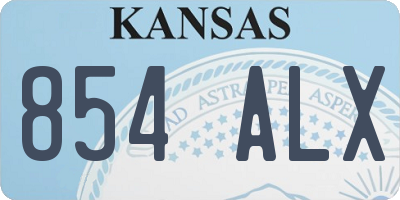 KS license plate 854ALX