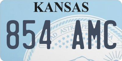 KS license plate 854AMC