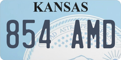 KS license plate 854AMD