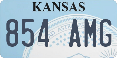KS license plate 854AMG