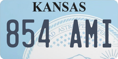 KS license plate 854AMI