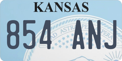KS license plate 854ANJ