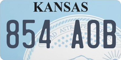 KS license plate 854AOB