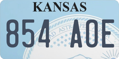 KS license plate 854AOE