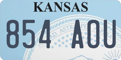KS license plate 854AOU