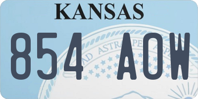 KS license plate 854AOW