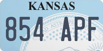 KS license plate 854APF