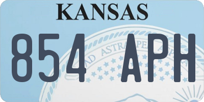 KS license plate 854APH