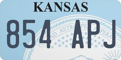 KS license plate 854APJ