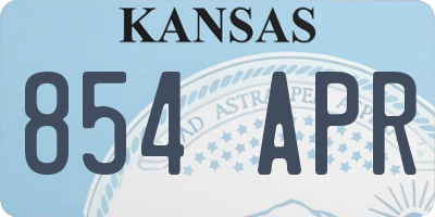 KS license plate 854APR
