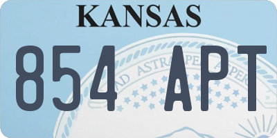 KS license plate 854APT