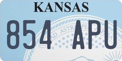 KS license plate 854APU