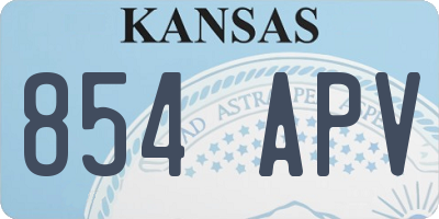 KS license plate 854APV