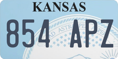 KS license plate 854APZ