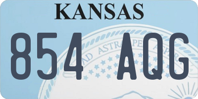 KS license plate 854AQG