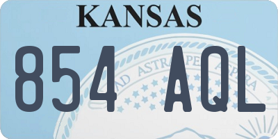 KS license plate 854AQL