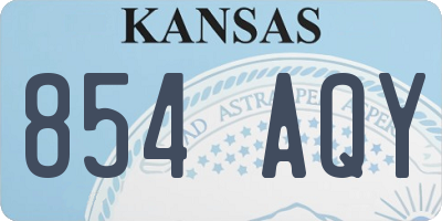KS license plate 854AQY