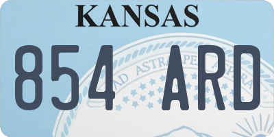 KS license plate 854ARD