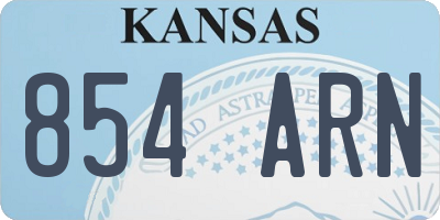 KS license plate 854ARN