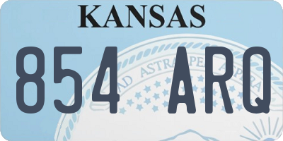 KS license plate 854ARQ