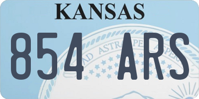 KS license plate 854ARS