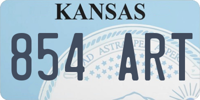 KS license plate 854ART