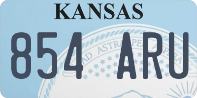 KS license plate 854ARU