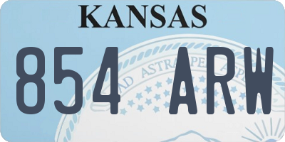 KS license plate 854ARW