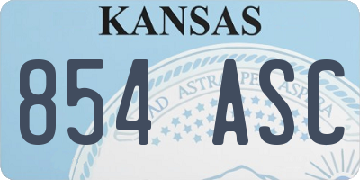 KS license plate 854ASC