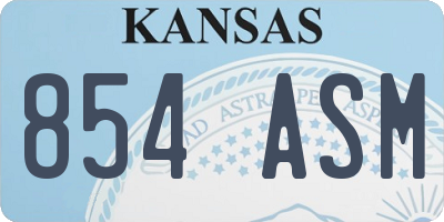 KS license plate 854ASM