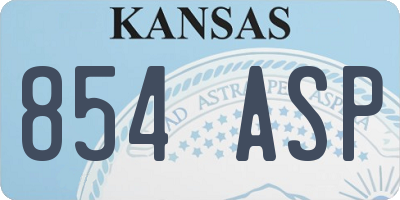 KS license plate 854ASP