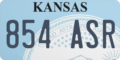 KS license plate 854ASR