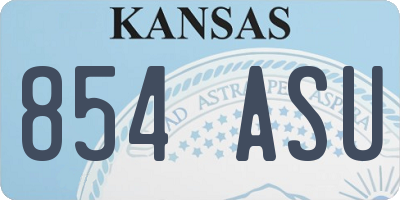 KS license plate 854ASU