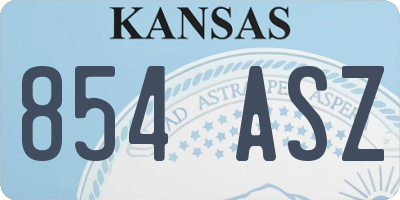 KS license plate 854ASZ
