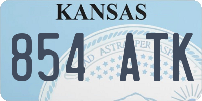 KS license plate 854ATK
