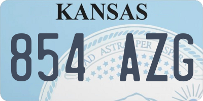 KS license plate 854AZG